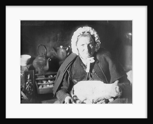 Old Manx Woman with her Cat, Isle of Man by George Bellett Cowen